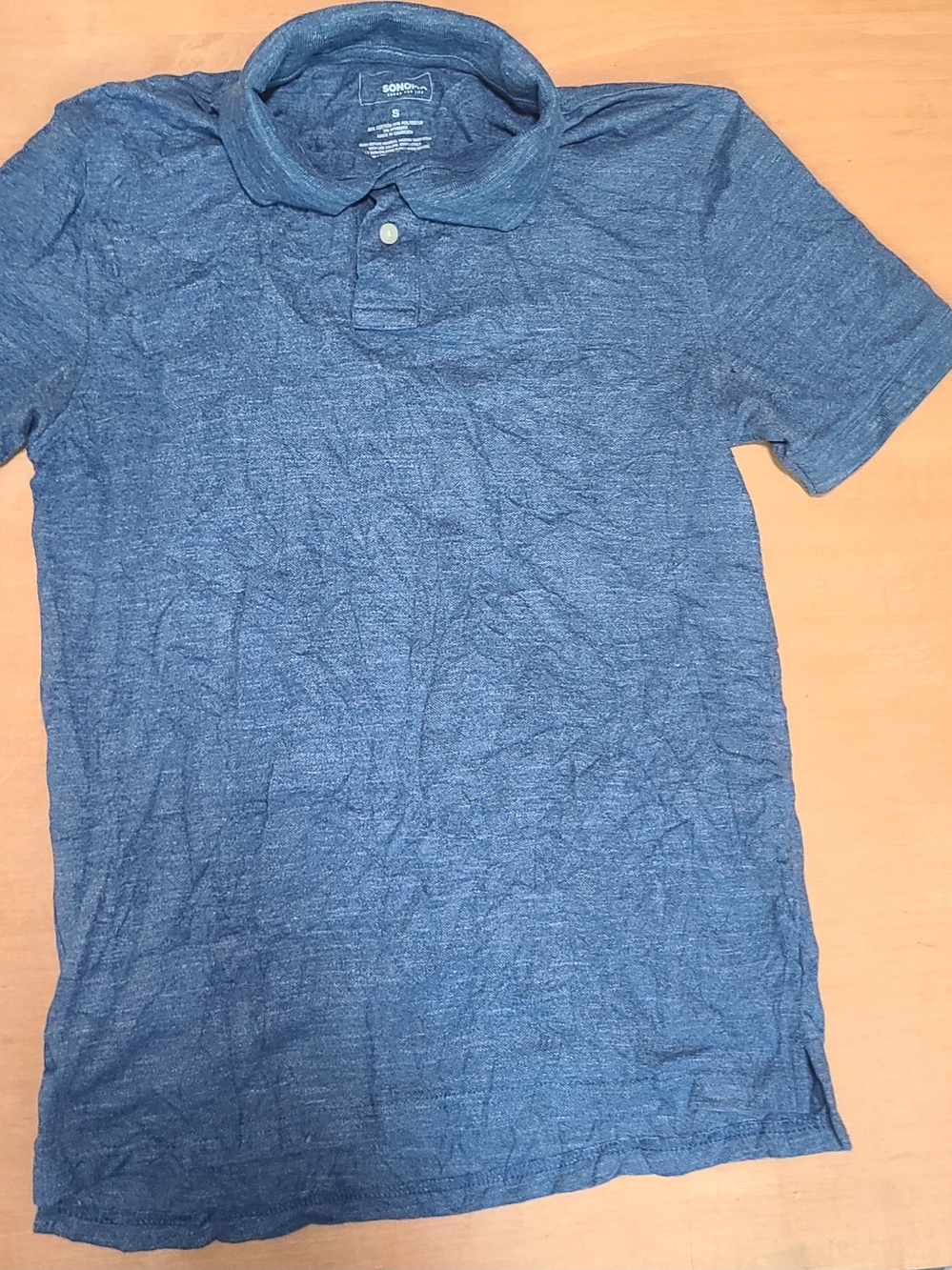 Sonoma Heathered Blue Short-Sleeve Polo